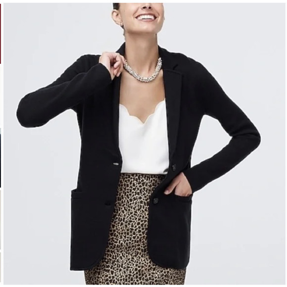 J. Crew Knit Sweater Black Blazer - Picture 2 of 9